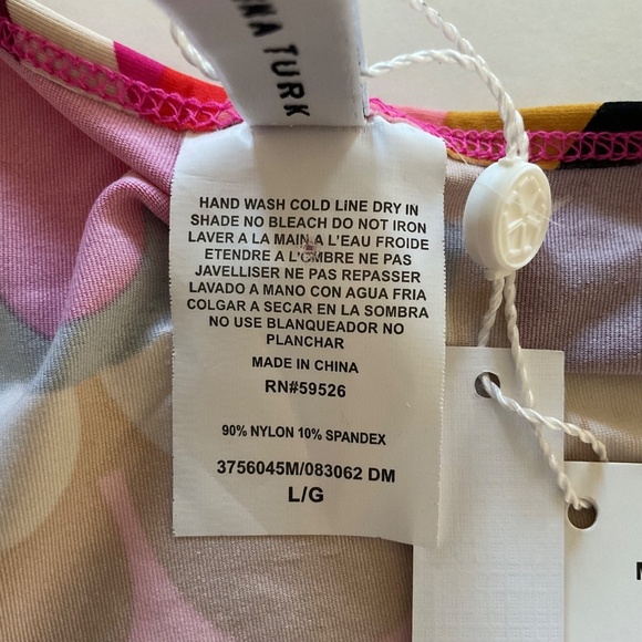 Trina Turk Fan Faire Multicolor Pink Boatneck Tunic Swim Cover Up Dress L $152 - Picture 9 of 11